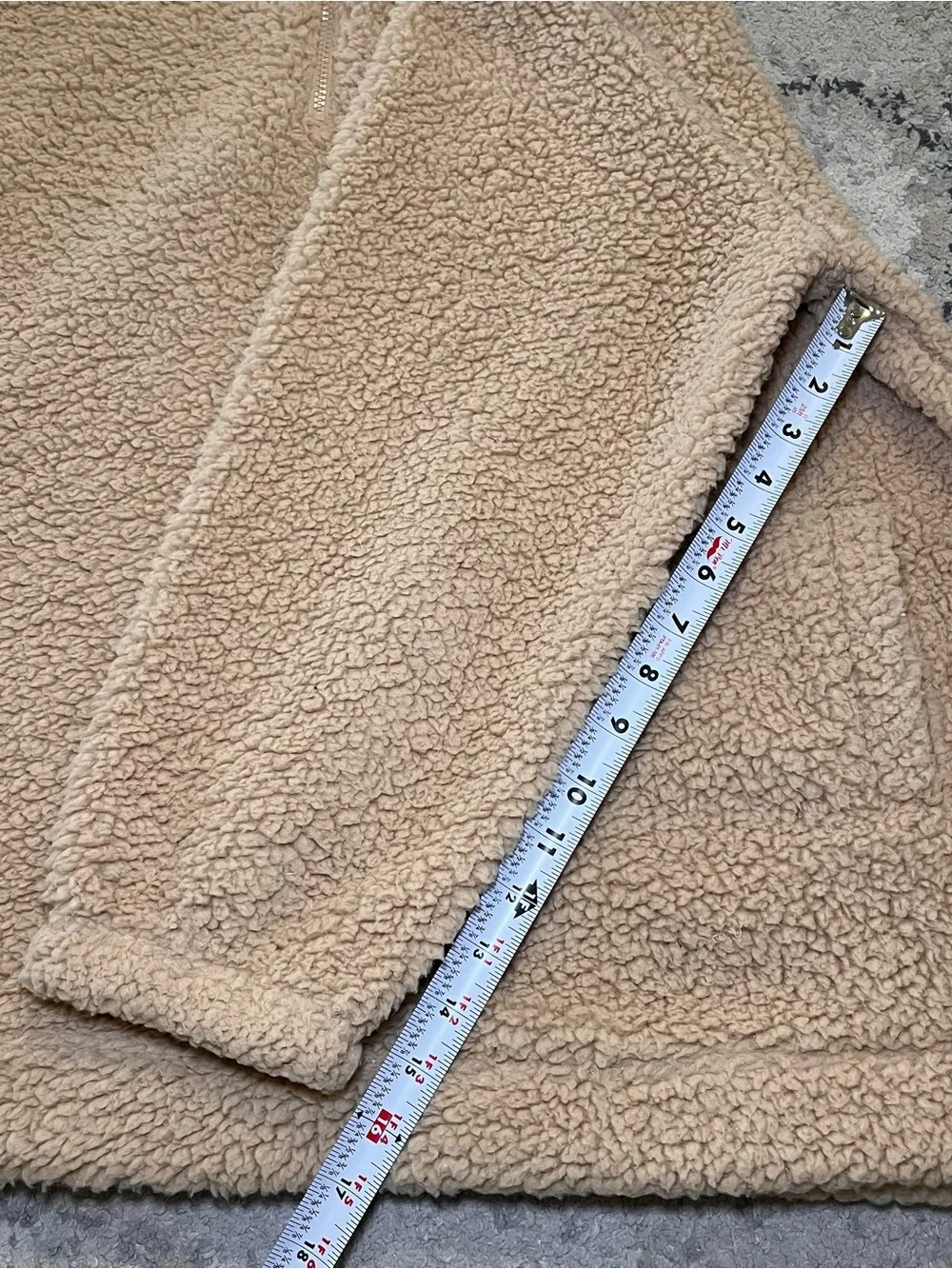 Koolaburra by UGG oversized Hooded Sherpa Pullover Sweater Tan Women 2X 1/4‎ Zip